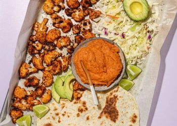 Sheet Pan Cauliflower Tacos with Creamy Chipotle White Beans