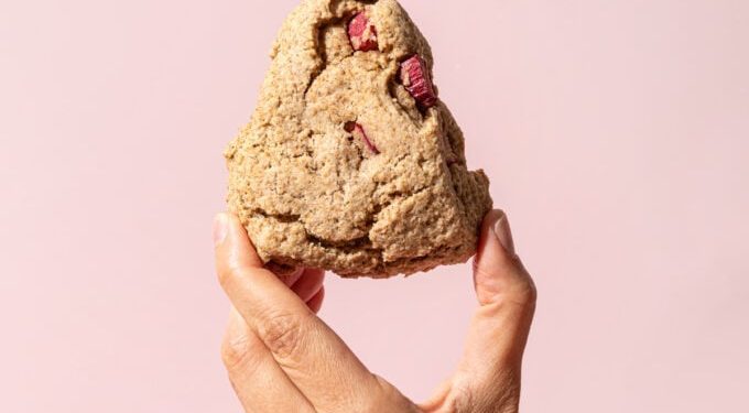 30 Minute Rhubarb Scones with Whole Wheat Flour