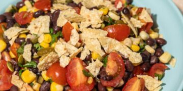 High Fiber Black Bean Crunch Salad with Corn