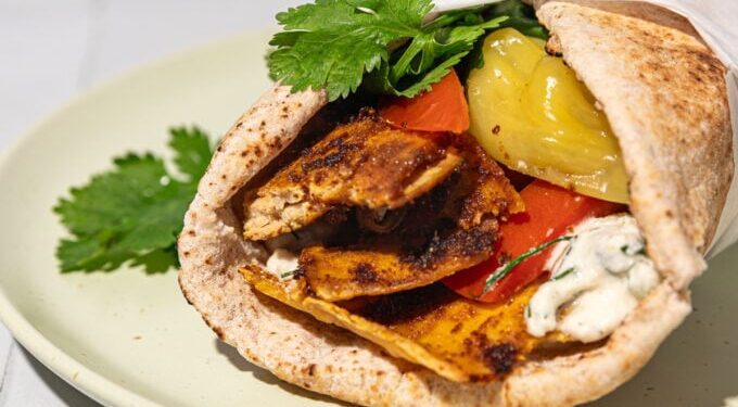 Baked Vegan Tofu Shawarma Wraps (40g protein)